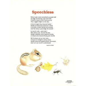 Speechless Ruth B Field 1980s Poem Retro Kitsch Wall Art SE6